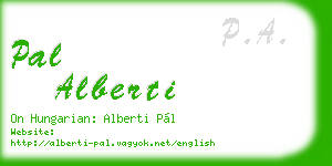 pal alberti business card